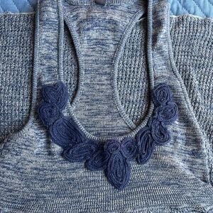 Free People Blue Knit Swing Tank